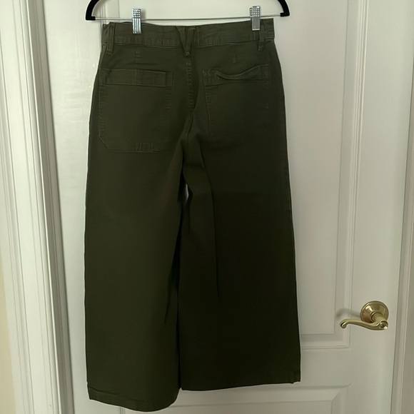 J. Crew Point Sur Olive Green Wide-Leg Women's Crop Pants Size 29 - Picture 2 of 3